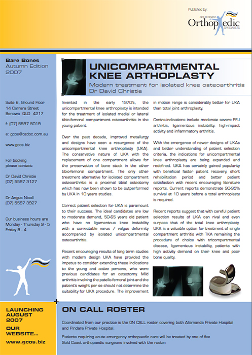 Unincompartmental Knee Arthroplasty